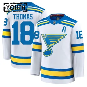 Fanatics St. Louis Blues Robert Thomas Lasten Pelipaita 2025-2026 Vieras Premium Valkoinen