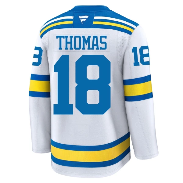 Fanatics St. Louis Blues Robert Thomas Pelipaita 2025-2026 Vieras Premium Valkoinen