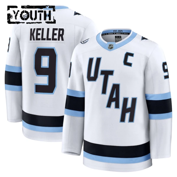 Fanatics Utah Hockey Club Clayton Keller Lasten Pelipaita Vieras Premium Valkoinen