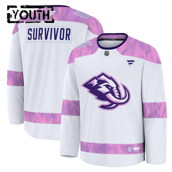 Fanatics Utah Hockey Club Lasten Pelipaita Hockey Fights Cancer Practice Valkoinen ( Omalla Nimellä )