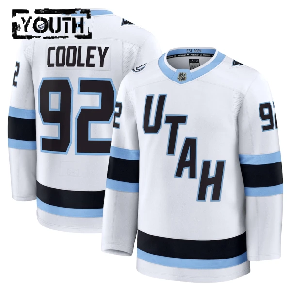 Fanatics Utah Hockey Club Logan Cooley Lasten Pelipaita Vieras Premium Valkoinen