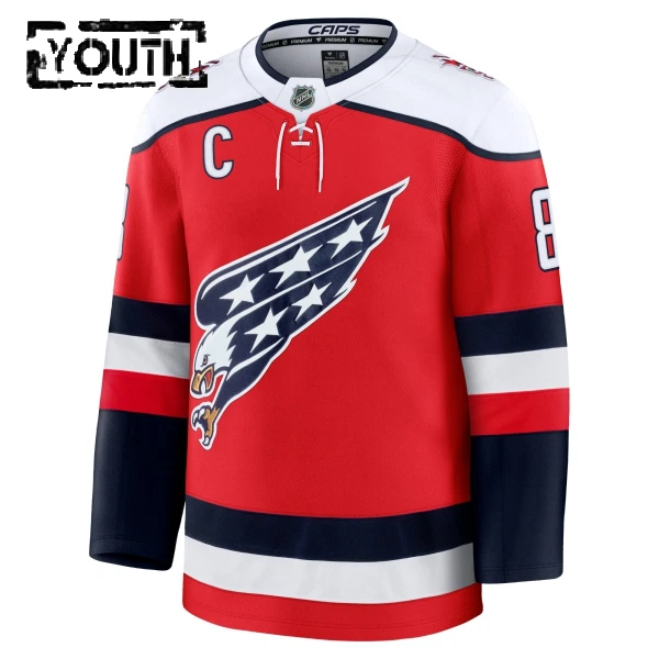 Fanatics Washington Capitals Alex Ovechkin Lasten Pelipaita 2025-2026 Kolmos Premium Punainen