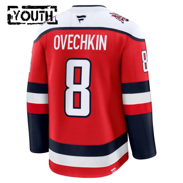 Fanatics Washington Capitals Alex Ovechkin Lasten Pelipaita 2025-2026 Kolmos Premium Punainen