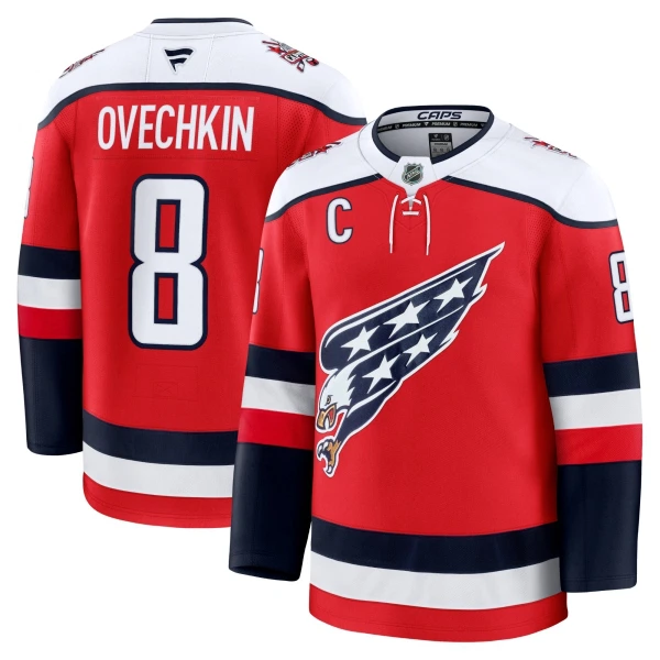 Fanatics Washington Capitals Alex Ovechkin Pelipaita 2025-2026 Kolmos Premium Punainen
