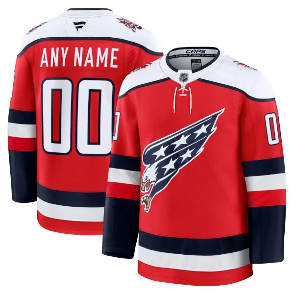 Fanatics Washington Capitals Pelipaita 2025-2026 Kolmos Premium Punainen ( Omalla Nimellä )