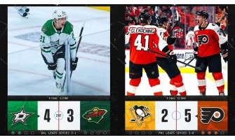 Philadelphia Flyers on lähellä voittoputkea, kun taas Stars säilyttää niukasti kotikenttäetunsa.