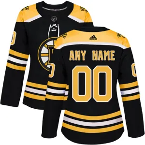 Adidas Boston Bruins Naisten Pelipaita Authentic Musta ( Omalla Nimellä )