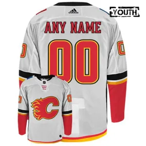 Adidas Calgary Flames Lasten Pelipaita Valkoinen ( Omalla Nimellä ) Adidas Calgary Flames Lasten Pelipaita Valkoinen ( Omalla Nimellä )