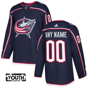 Adidas Columbus Blue Jackets Lasten Pelipaita Authentic Navy ( Omalla Nimellä )