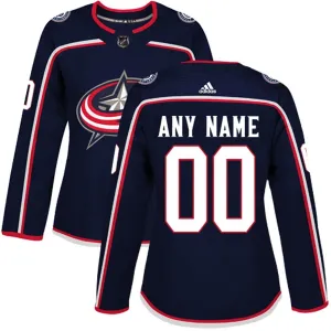 Adidas Columbus Blue Jackets Naisten Pelipaita Authentic Navy ( Omalla Nimellä )
