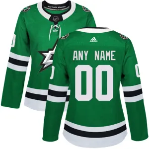 Adidas Dallas Stars Naisten Pelipaita Authentic Vihreä ( Omalla Nimellä )