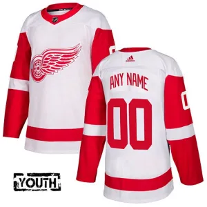 Adidas Detroit Red Wings Lasten Pelipaita Authentic Valkoinen ( Omalla Nimellä )