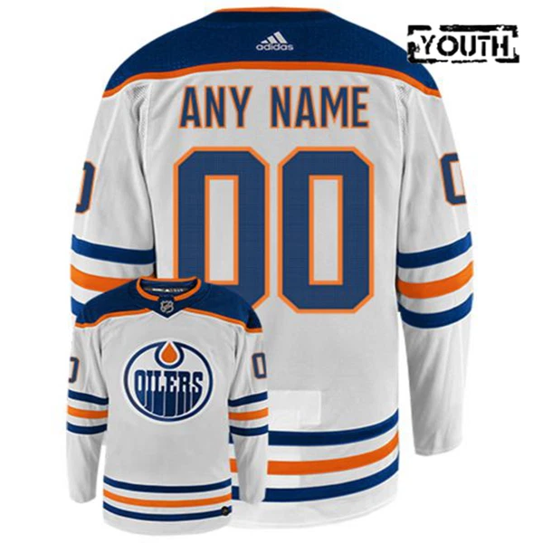 Adidas Edmonton Oilers Lasten Pelipaita Valkoinen ( Omalla Nimellä ) Adidas Edmonton Oilers Lasten Pelipaita Valkoinen ( Omalla Nimellä )