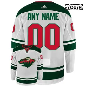 Adidas Minnesota Wild Lasten Pelipaita Valkoinen ( Omalla Nimellä )