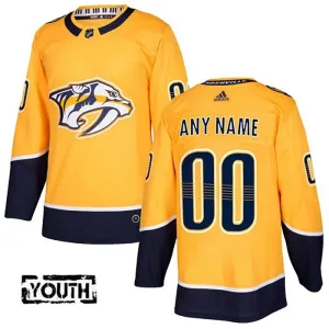 Adidas Nashville Predators Lasten Pelipaita Authentic Kulta ( Omalla Nimellä )