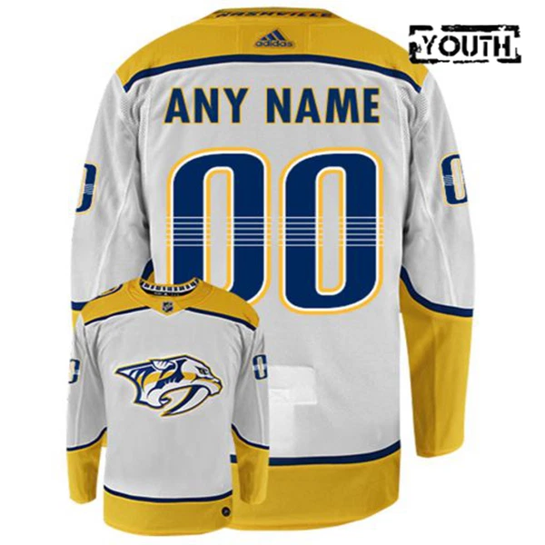 Adidas Nashville Predators Lasten Pelipaita Valkoinen ( Omalla Nimellä ) Adidas Nashville Predators Lasten Pelipaita Valkoinen ( Omalla Nimellä )