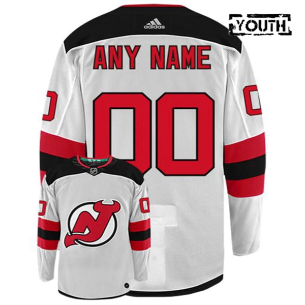Adidas New Jersey Devils Lasten Pelipaita Valkoinen ( Omalla Nimellä ) Adidas New Jersey Devils Lasten Pelipaita Valkoinen ( Omalla Nimellä )
