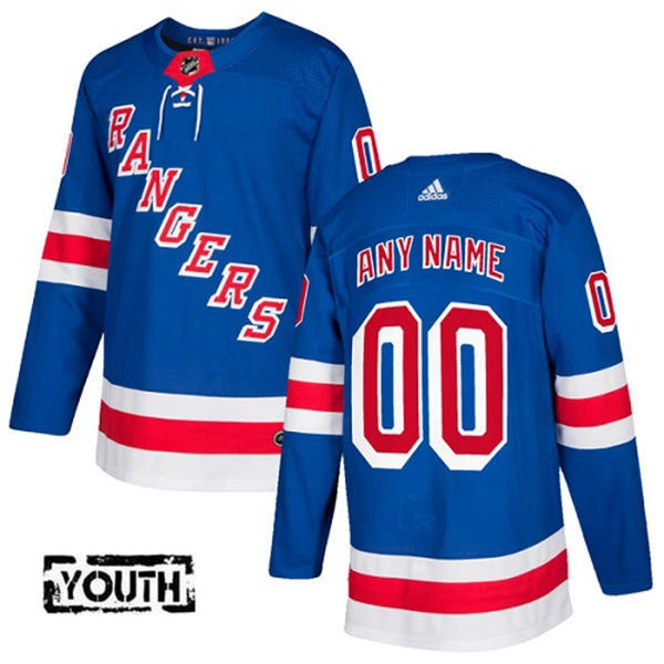 Adidas New York Rangers Lasten Pelipaita Authentic Sininen ( Omalla Nimellä ) Adidas New York Rangers Lasten Pelipaita Authentic Sininen ( Omalla Nimellä )
