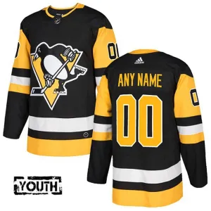 Adidas Pittsburgh Penguins Lasten Pelipaita Authentic Musta ( Omalla Nimellä )