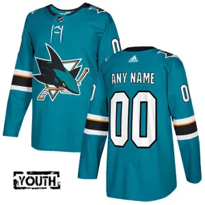 Adidas San Jose Sharks Lasten Pelipaita Authentic ( Omalla Nimellä )