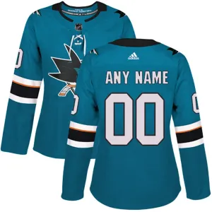 Adidas San Jose Sharks Naisten Pelipaita Authentic ( Omalla Nimellä )