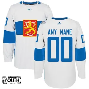 Suomi Lasten Pelipaita Premier Valkoinen ( Omalla Nimellä )