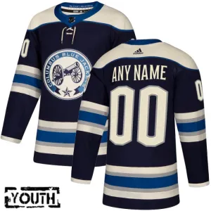 Adidas Columbus Blue Jackets Lasten Pelipaita Kolmos Authentic ( Omalla Nimellä )