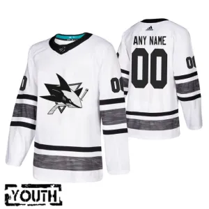 Adidas NHL San Jose Sharks Lasten Pelipaita All Star 2019 Authentic Valkoinen ( Omalla Nimellä )