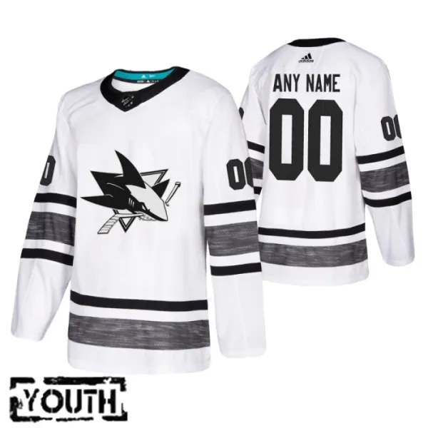 Adidas NHL San Jose Sharks Lasten Pelipaita All Star 2019 Authentic Valkoinen ( Omalla Nimellä ) Adidas NHL San Jose Sharks Lasten Pelipaita All Star 2019 Authentic Valkoinen ( Omalla Nimellä )