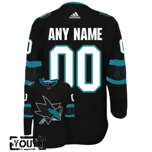 Adidas San Jose Sharks Lasten Pelipaita Kolmos Authentic ( Omalla Nimellä )