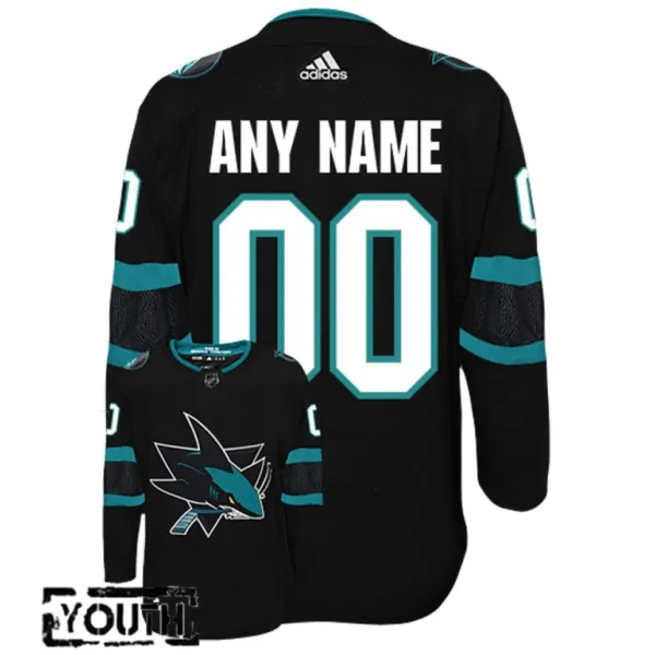 Adidas San Jose Sharks Lasten Pelipaita Kolmos Authentic ( Omalla Nimellä ) Adidas San Jose Sharks Lasten Pelipaita Kolmos Authentic ( Omalla Nimellä )