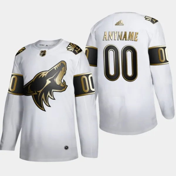 Adidas Arizona Coyotes Pelipaita Golden Edition Authentic Valkoinen ( Omalla Nimellä ) Adidas Arizona Coyotes Pelipaita Golden Edition Authentic Valkoinen ( Omalla Nimellä )