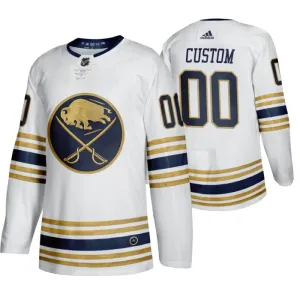 Adidas Buffalo Sabres 50-Vuotispäivä Pelipaita Authentic Valkoinen ( Omalla Nimellä )