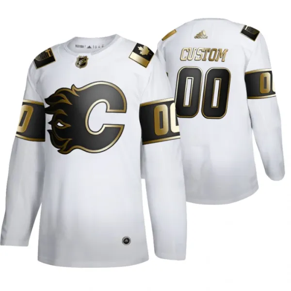 Adidas Calgary Flames Pelipaita Golden Edition Authentic Valkoinen ( Omalla Nimellä ) Adidas Calgary Flames Pelipaita Golden Edition Authentic Valkoinen ( Omalla Nimellä )