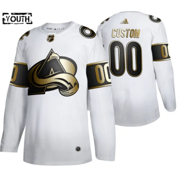 Adidas Colorado Avalanche Lasten Pelipaita Golden Edition Authentic Valkoinen ( Omalla Nimellä ) Adidas Colorado Avalanche Lasten Pelipaita Golden Edition Authentic Valkoinen ( Omalla Nimellä )