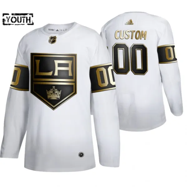 Adidas Los Angeles Kings Lasten Pelipaita Golden Edition Authentic Valkoinen ( Omalla Nimellä ) Adidas Los Angeles Kings Lasten Pelipaita Golden Edition Authentic Valkoinen ( Omalla Nimellä )
