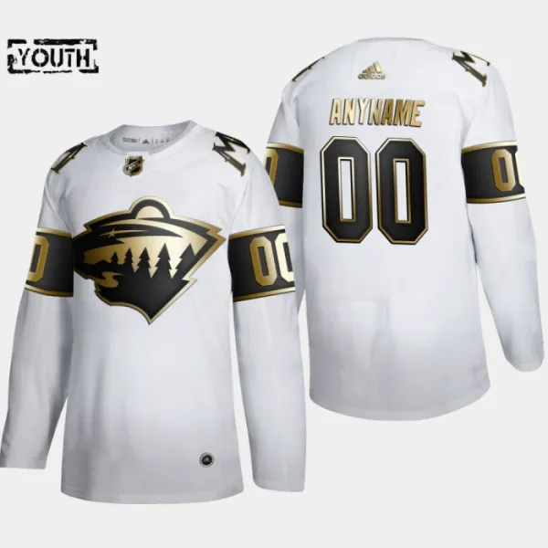 Adidas Minnesota Wild Lasten Pelipaita Golden Edition Authentic Valkoinen ( Omalla Nimellä ) Adidas Minnesota Wild Lasten Pelipaita Golden Edition Authentic Valkoinen ( Omalla Nimellä )