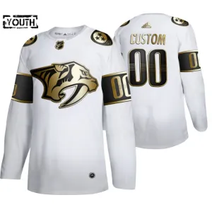 Adidas Nashville Predators Lasten Pelipaita Golden Edition Authentic Valkoinen ( Omalla Nimellä )