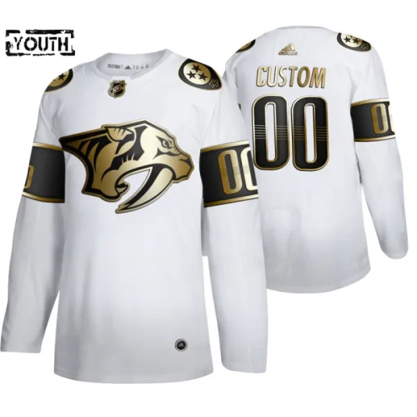 Adidas Nashville Predators Lasten Pelipaita Golden Edition Authentic Valkoinen ( Omalla Nimellä ) Adidas Nashville Predators Lasten Pelipaita Golden Edition Authentic Valkoinen ( Omalla Nimellä )
