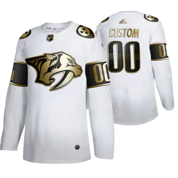 Adidas Nashville Predators Pelipaita Golden Edition Authentic Valkoinen ( Omalla Nimellä ) Adidas Nashville Predators Pelipaita Golden Edition Authentic Valkoinen ( Omalla Nimellä )