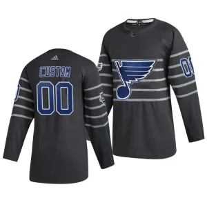 Adidas NHL St. Louis Blues Pelipaita All Star 2020 Authentic Harmaa ( Omalla Nimellä )