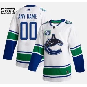 Adidas Vancouver Canucks Lasten 50-Vuotispäivä Pelipaita Authentic Valkoinen ( Omalla Nimellä )