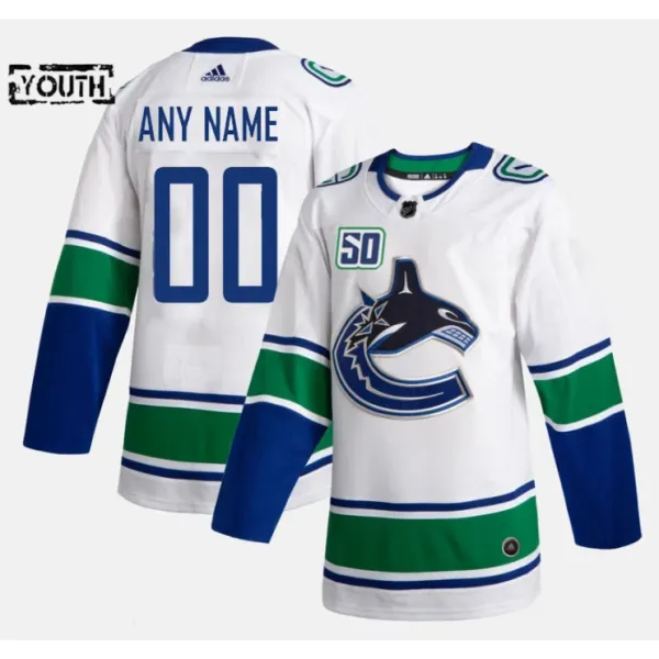Adidas Vancouver Canucks Lasten 50-Vuotispäivä Pelipaita Authentic Valkoinen ( Omalla Nimellä ) Adidas Vancouver Canucks Lasten 50-Vuotispäivä Pelipaita Authentic Valkoinen ( Omalla Nimellä )