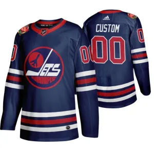 Adidas Winnipeg Jets 2019 Pelipaita Heritage Classic Authentic Navy ( Omalla Nimellä )