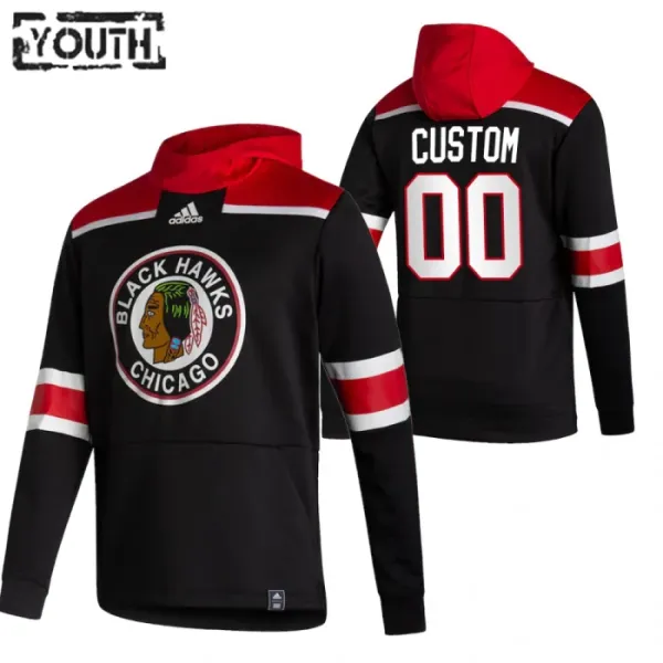 Chicago Blackhawks Lasten Pullover-Huppari Reverse Retro ( Omalla Nimellä ) Chicago Blackhawks Lasten Pullover-Huppari Reverse Retro ( Omalla Nimellä )