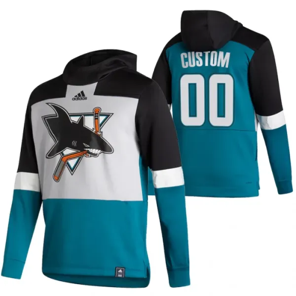 San Jose Sharks Pullover-Huppari Reverse Retro ( Omalla Nimellä ) San Jose Sharks Pullover-Huppari Reverse Retro ( Omalla Nimellä )