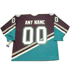 Anaheim Ducks Mighty Ducks Pelipaita CCM Throwback Authentic ( Omalla Nimellä ) Anaheim Ducks Mighty Ducks Pelipaita CCM Throwback Authentic ( Omalla Nimellä )
