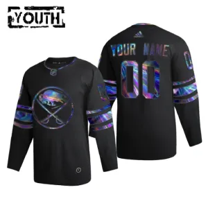Buffalo Sabres Lasten Pelipaita Iridescent Holographic Authentic Musta ( Omalla Nimellä )