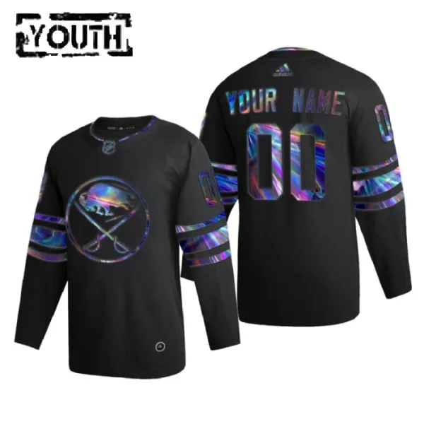 Buffalo Sabres Lasten Pelipaita Iridescent Holographic Authentic Musta ( Omalla Nimellä ) Buffalo Sabres Lasten Pelipaita Iridescent Holographic Authentic Musta ( Omalla Nimellä )