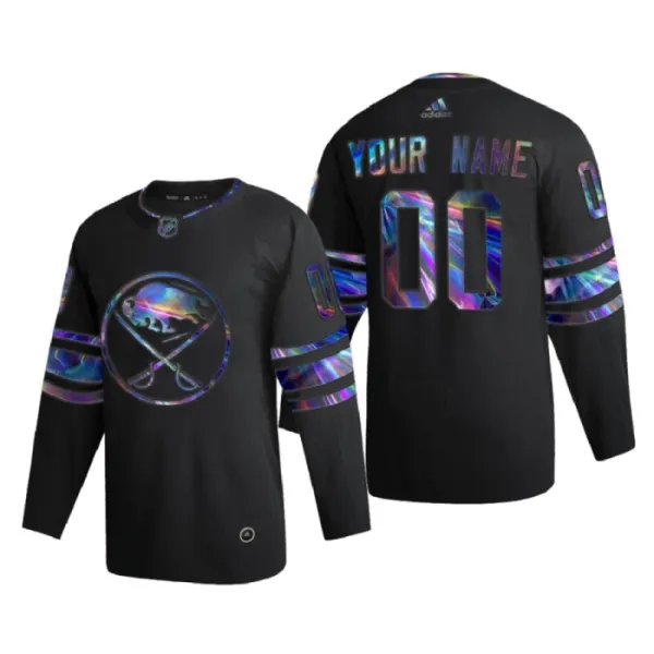 Buffalo Sabres Pelipaita Iridescent Holographic Authentic Musta ( Omalla Nimellä ) Buffalo Sabres Pelipaita Iridescent Holographic Authentic Musta ( Omalla Nimellä )